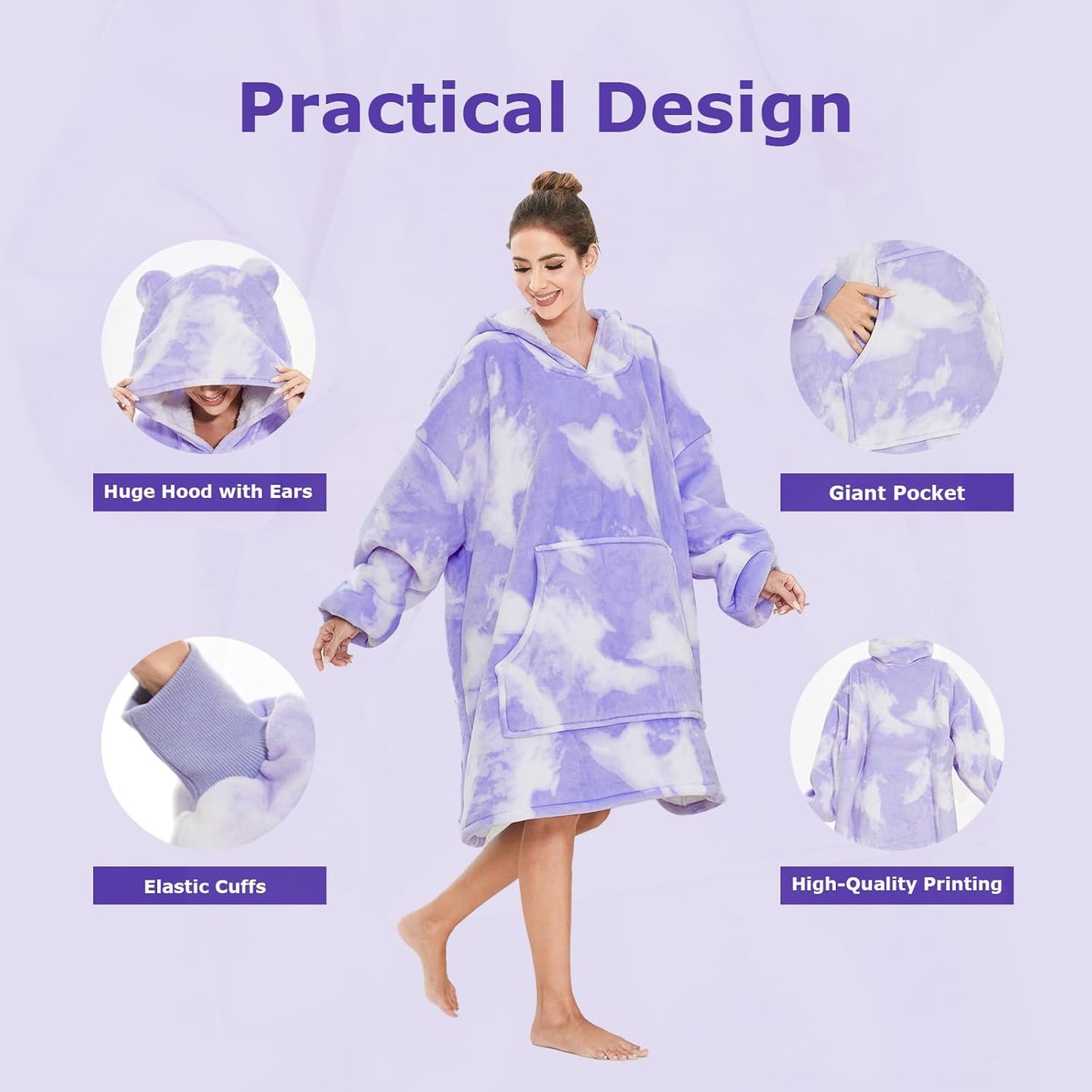 IraCozy Ultra-Soft Luxe Wearable Blanket Hoodie
