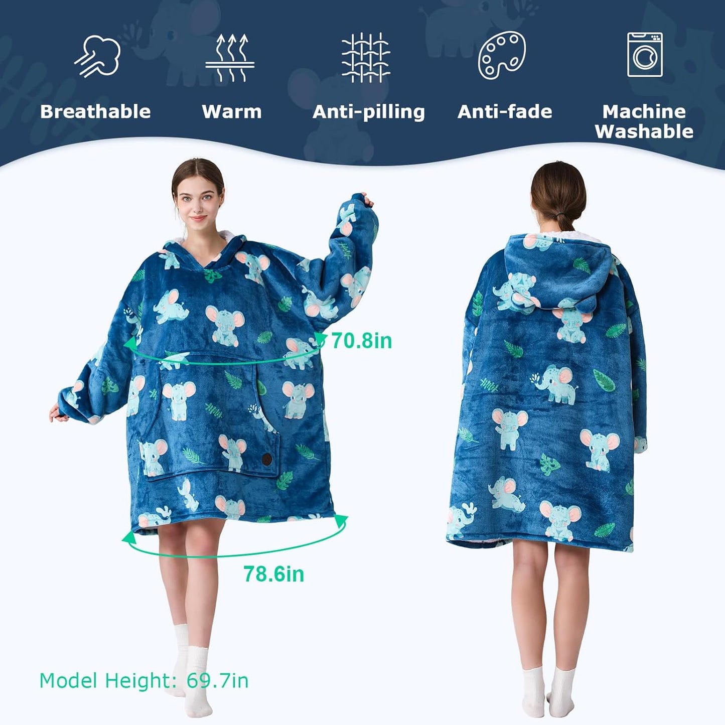 IraCozy Ultra-Soft Luxe Wearable Blanket Hoodie