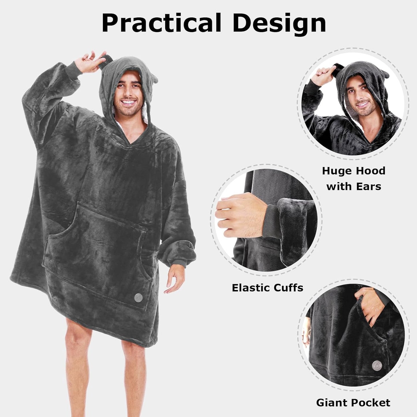 IraCozy Ultra-Soft Luxe Wearable Blanket Hoodie