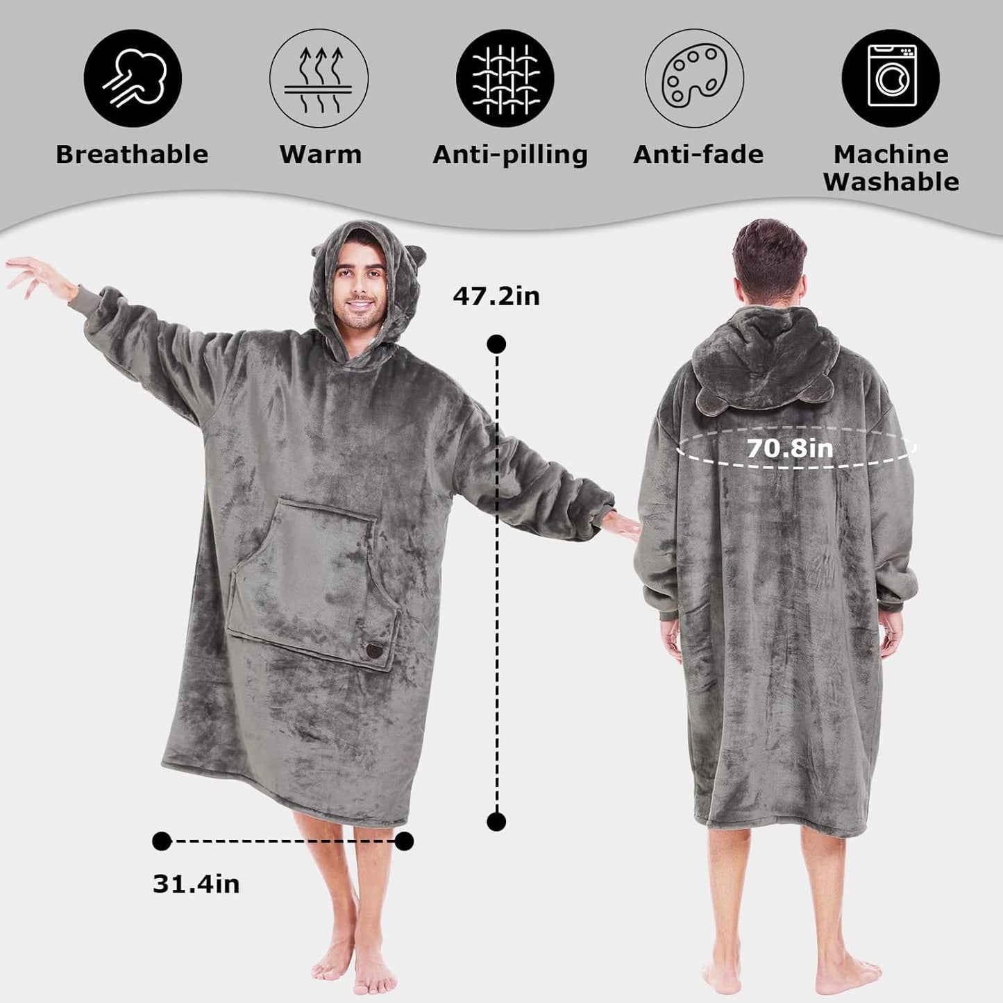 IraCozy Ultra-Soft Luxe Wearable Blanket Hoodie