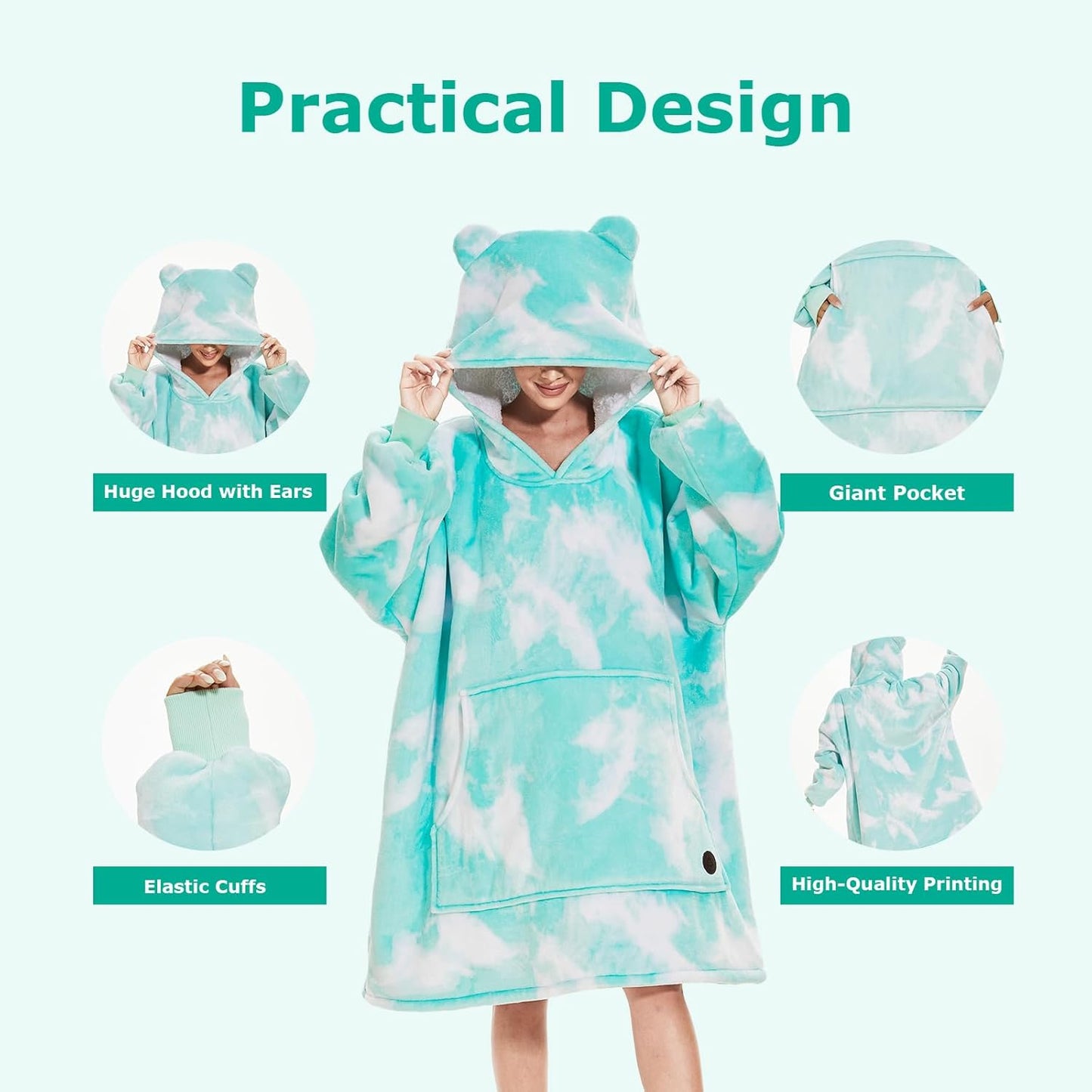 IraCozy Ultra-Soft Luxe Wearable Blanket Hoodie