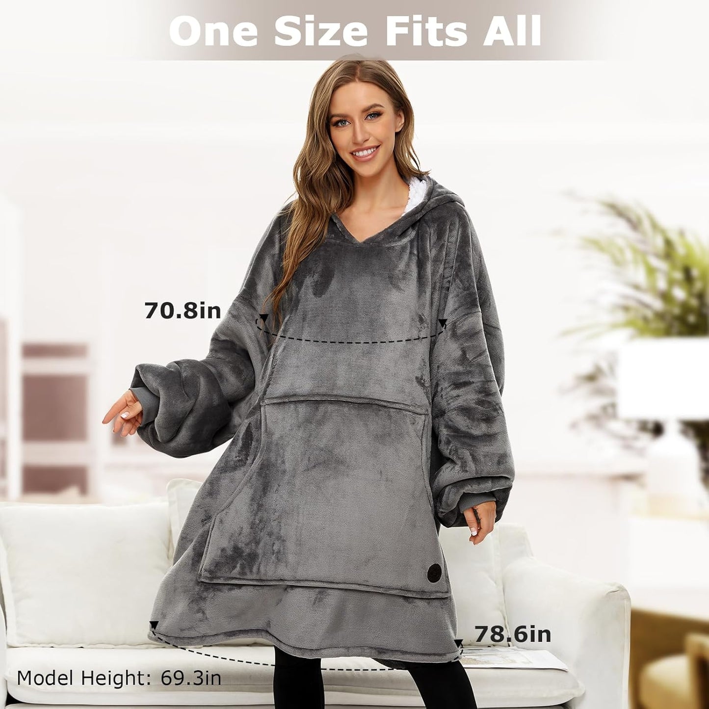 IraCozy Ultra-Soft Luxe Wearable Blanket Hoodie