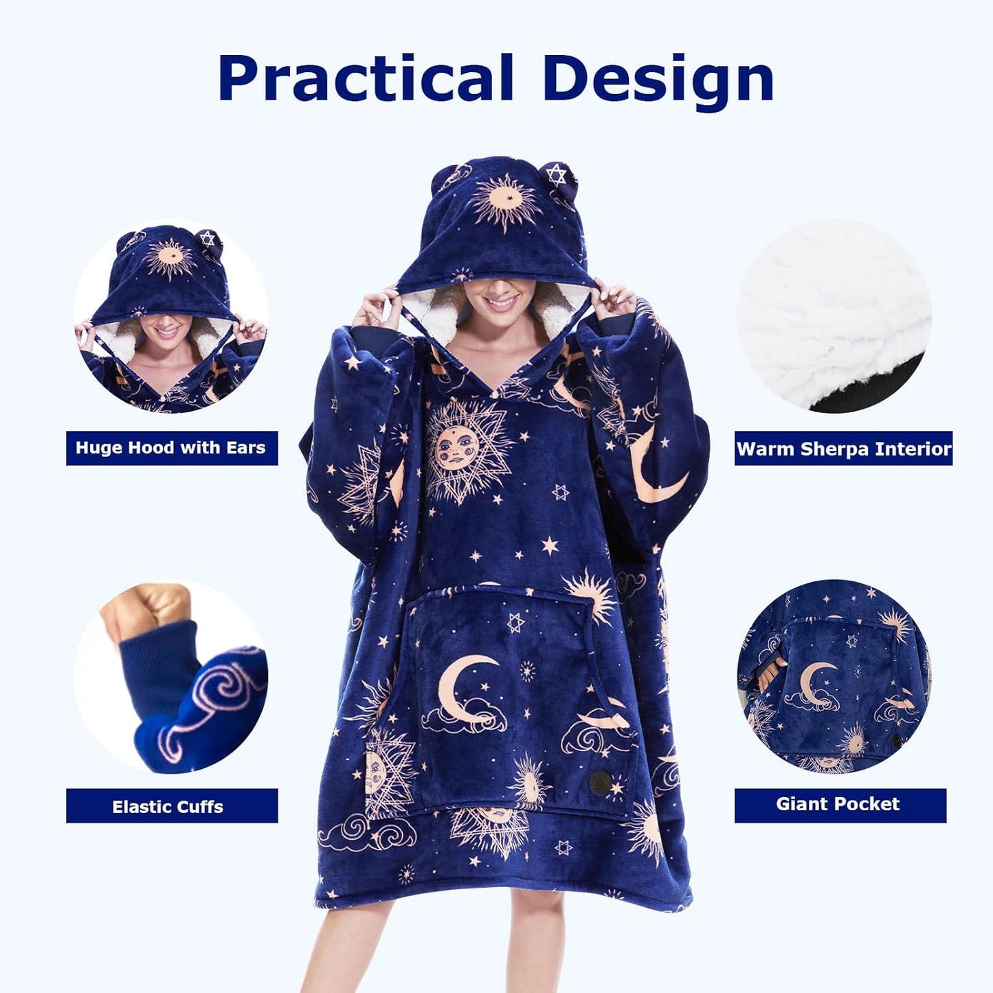 IraCozy Ultra-Soft Luxe Wearable Blanket Hoodie