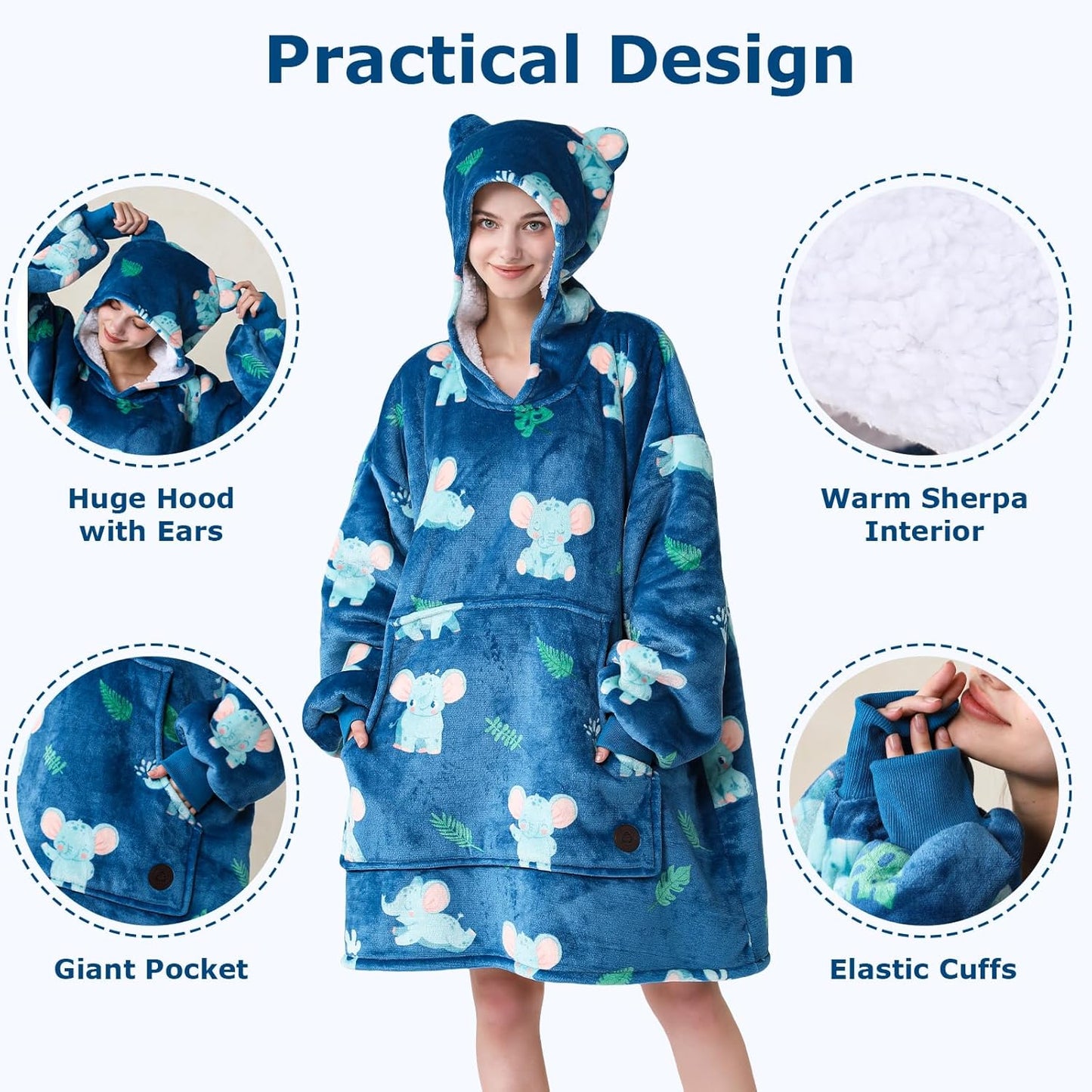 IraCozy Ultra-Soft Luxe Wearable Blanket Hoodie