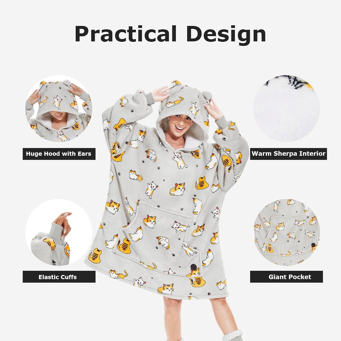 IraCozy Ultra-Soft Luxe Wearable Blanket Hoodie