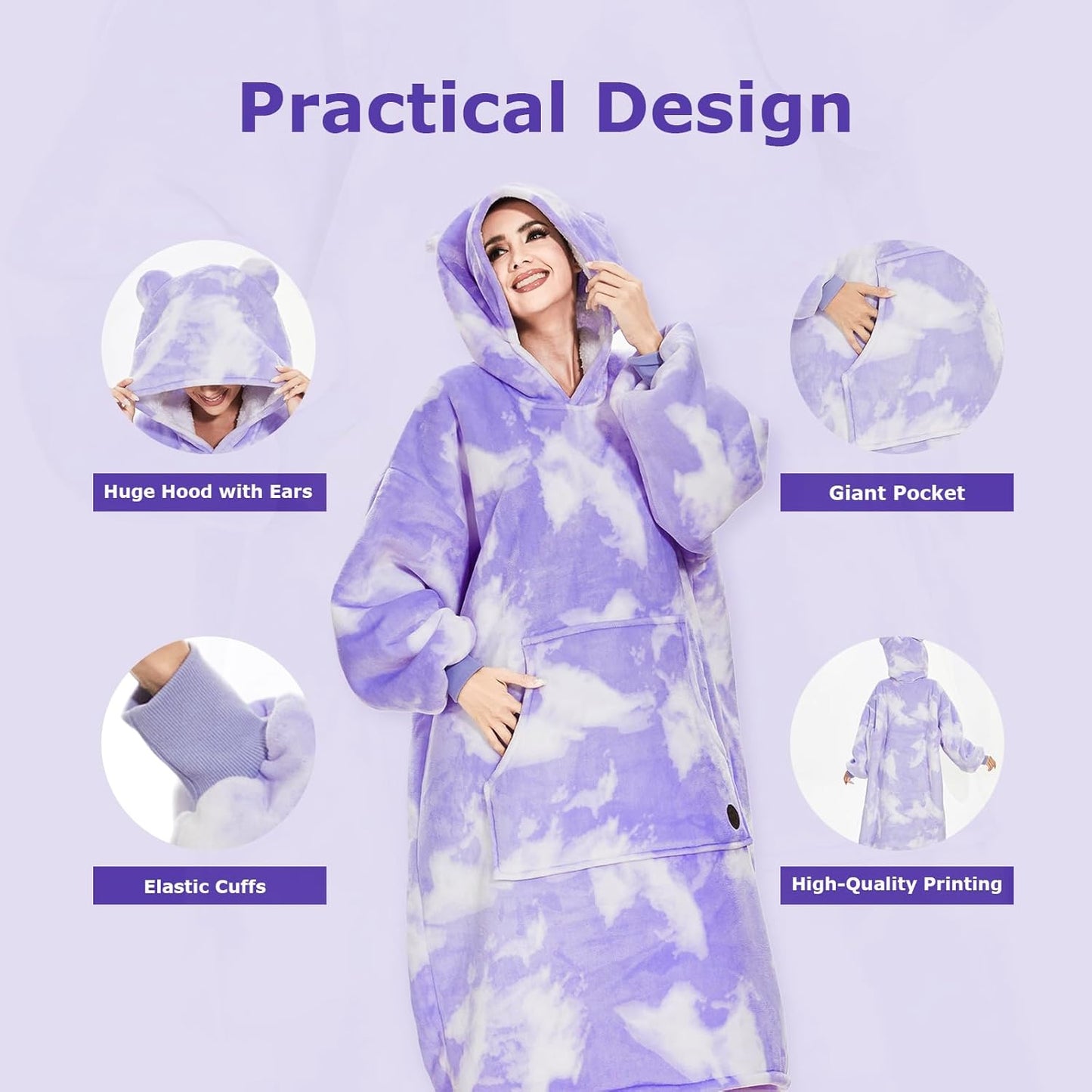 IraCozy Ultra-Soft Luxe Wearable Blanket Hoodie