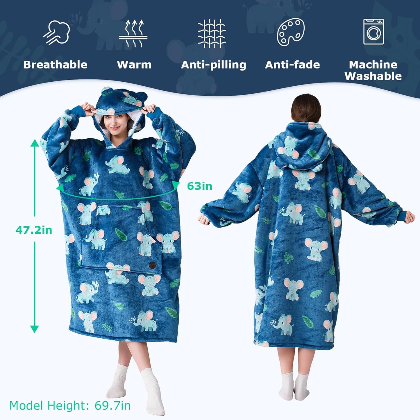 IraCozy Ultra-Soft Luxe Wearable Blanket Hoodie