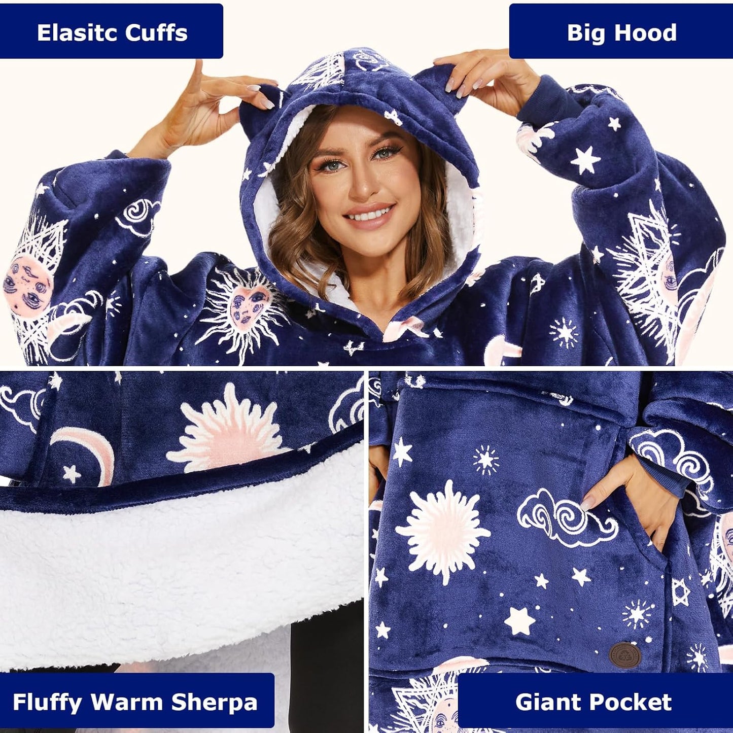 IraCozy Ultra-Soft Luxe Wearable Blanket Hoodie