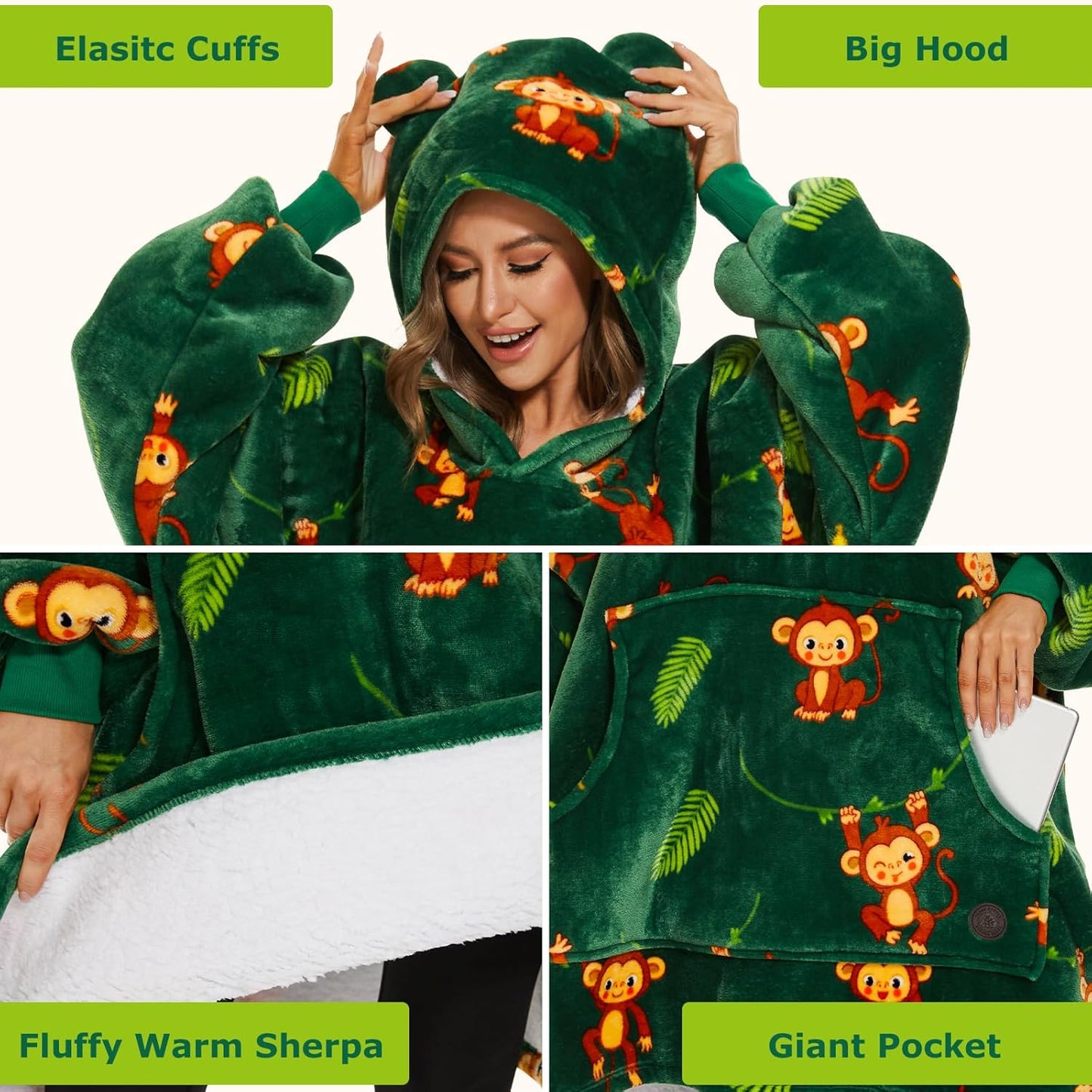 IraCozy Ultra-Soft Luxe Wearable Blanket Hoodie