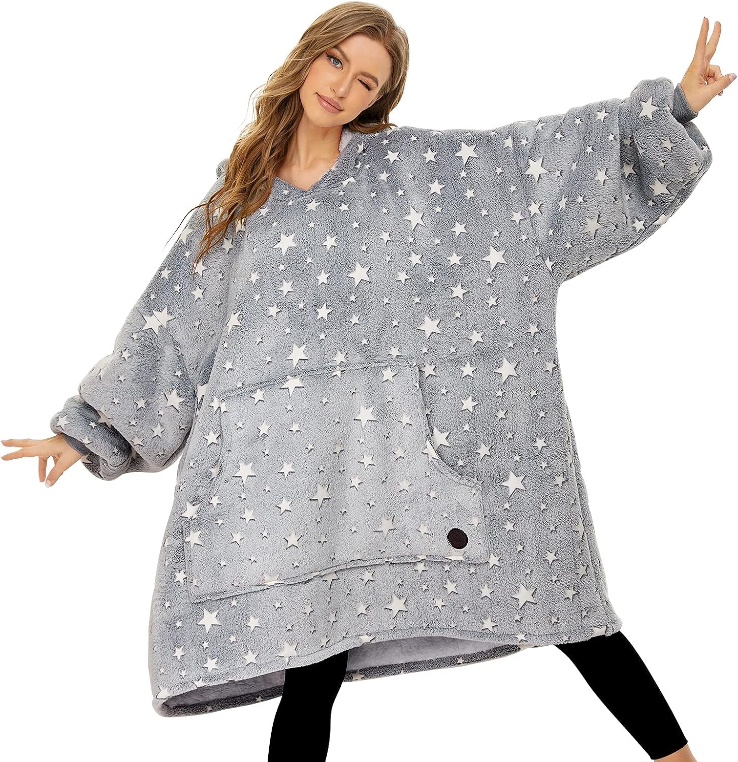 Wearable Blanket Hoodie, Oversized Sherpa Sweatshirt Blanket for Adults Women Men, Warm Cozy Hooded Blanket, Gifts for Mom Girlfriend